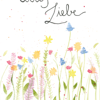 Aquarell-Grußkarte „Alles Liebe Blumenwiese“ – handgemalt von Laura Berger