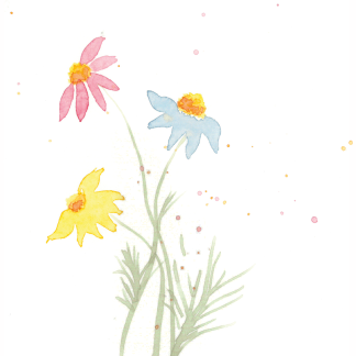 Aquarell-Grußkarte „Blumen“ – handgemalt von Laura Berger