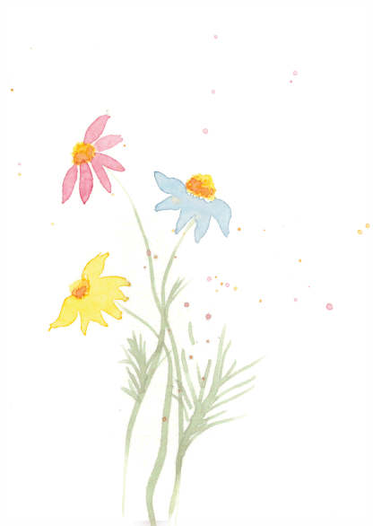 Aquarell-Grußkarte „Blumen“ – handgemalt von Laura Berger