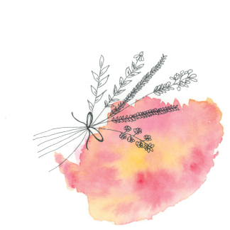 Aquarell-Grußkarte „Blumenstrauss Rosa Gelb“ – handgemalt von Laura Berger