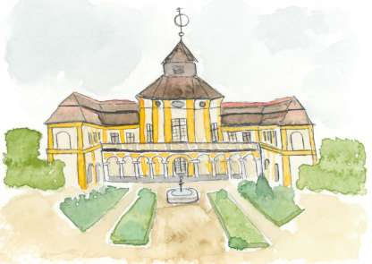 Aquarell-Grußkarte „Deutsches medizinhistorisches Museum“ – handgemalt von Laura Berger