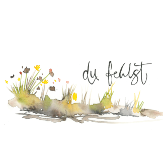 Aquarell-Grußkarte „Du fehlst“ – handgemalt von Laura Berger