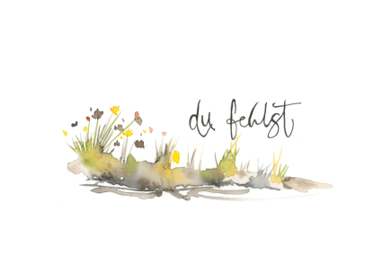 Aquarell-Grußkarte „Du fehlst“ – handgemalt von Laura Berger