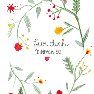 Aquarell-Grußkarte „Für dich einfach so“ – handgemalt von Laura Berger