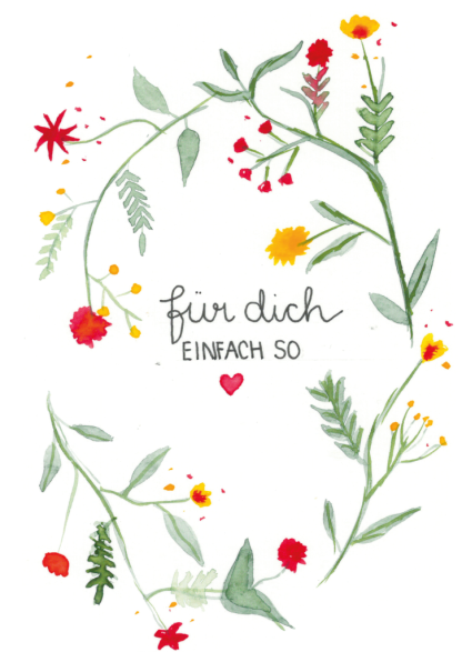 Aquarell-Grußkarte „Für dich einfach so“ – handgemalt von Laura Berger