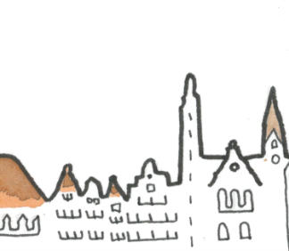 Aquarell-Grußkarte „Ingolstadt“ – handgemalt von Laura Berger