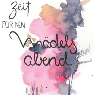 Aquarell-Grußkarte „Mädelsabend“ – handgemalt von Laura Berger