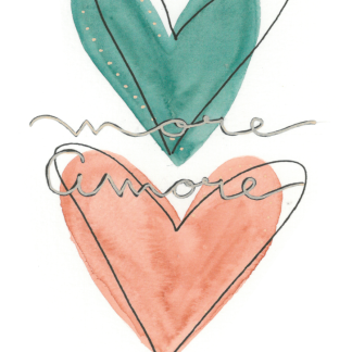 Aquarell-Grußkarte „More Amore“ – handgemalt von Laura Berger