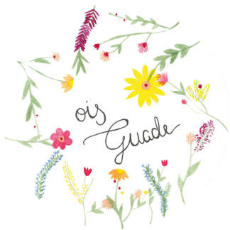 Aquarell-Grußkarte „Ois guade rund“ – handgemalt von Laura Berger