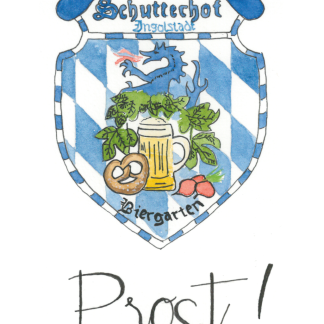 Aquarell-Grußkarte „Schutterhof Wappen“ – handgemalt von Laura Berger