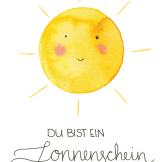 Aquarell-Grußkarte „Sonnenschein“ – handgemalt von Laura Berger