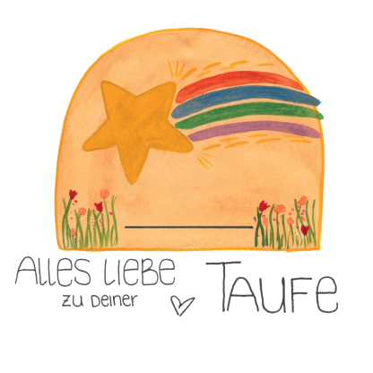 Aquarell-Grußkarte „Sternschnuppe Taufe“ – handgemalt von Laura Berger