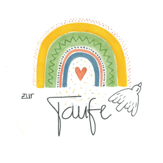 Aquarell-Grußkarte „Taube Taufe“ – handgemalt von Laura Berger