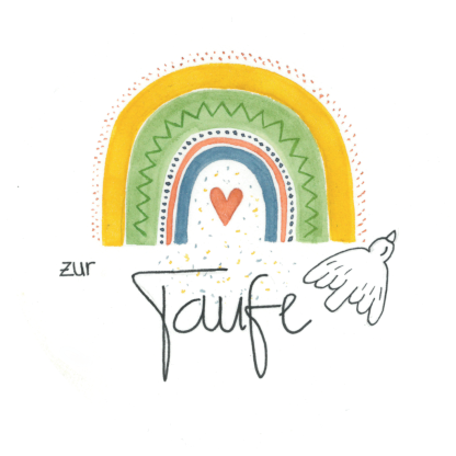 Aquarell-Grußkarte „Taube Taufe“ – handgemalt von Laura Berger