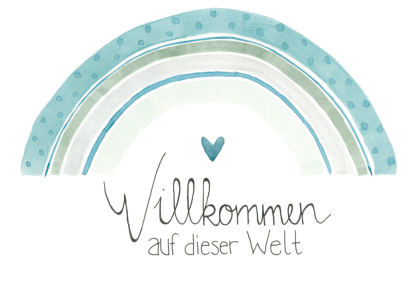 Aquarell-Grußkarte „Willkommen auf dieser Welt“ – handgemalt von Laura Berger